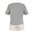 thumbnail image 2 of Set de Pijama Secret Treasures para Mujer, con Short y Playera Boxy Gris-Blanco Talla ECH, 2 Piezas, 2 of 4