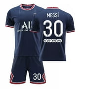 2021/22 PSG Home Youth Jersey MESSI NO.30 Sportswear Soccer Football Set
