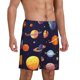 thumbnail image 2 of Balery Space Planet Pantalones cortos de pijama de punto de algodón para hombre con cinturilla y bolsillos-4X-Large, 2 of 6
