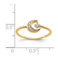 thumbnail image 4 of Solid 14k Yellow Gold CZ Cubic Zirconia Moon Anniversary Ring Band Size 6, 4 of 6