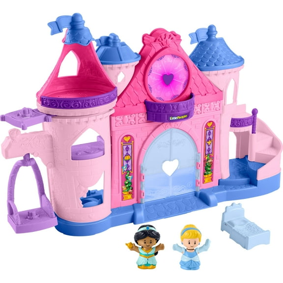 Disney Princess Magical Lights & Dancing Castle Little People Toddler Playset, 2 Figures