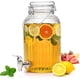 thumbnail image 1 of Dispensador de bebidas de vidrio de 1 galón con tapa y grifo - Jarra de jugo de boca ancha a prueba de fugas - Dispensador de bebidas vintage para fiestas, bodas, picnic, 1 of 7