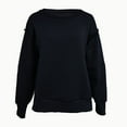thumbnail image 4 of Womens Sweatshirts Fall 2024 Long Lantern Sleeve Oversized Side Slit Sweatshirt Casual Crewneck Loose Ribbed Knit Pullover Tops, 4 of 5