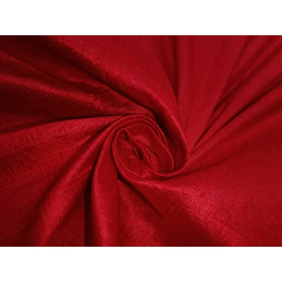100% PURE SILK DUPIONI FABRIC RED 44" wide WITH SLUBS MM110[1]