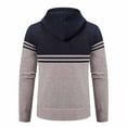 thumbnail image 4 of Generic Men's Cardigan Sweaters Fleece Thicken Warm Cardigan Top Knit Stand Collar Zipper Outerwear Trendy Color Block Jacket, 4 of 7