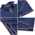 thumbnail image 6 of IDOPIP Men's Color Block Polo Shirts Classic Button Basic Short Sleeve Shirt Golf Stylish Tops, 6 of 7