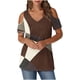 thumbnail image 1 of Tops de Algodón para las Mujeres Color Bloqueado Impreso Manga Corta Cuello en V Fuera Del Hombro, Top de Moda para Diario, 1 of 9