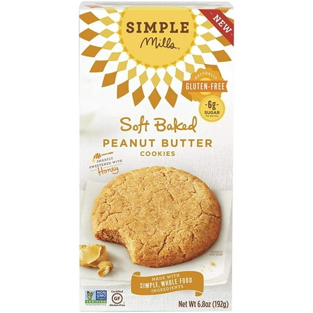 Simple Mills Soft Baked Cookies, Peanut Butter, Naturally Gluten Free, 6.8 (Best Butter For Baking Cookies)