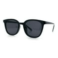thumbnail image 5 of Womens Minimal Horn Rim Classy Boyfriend Normcore Plastic Sunglasses All Black, 5 of 7