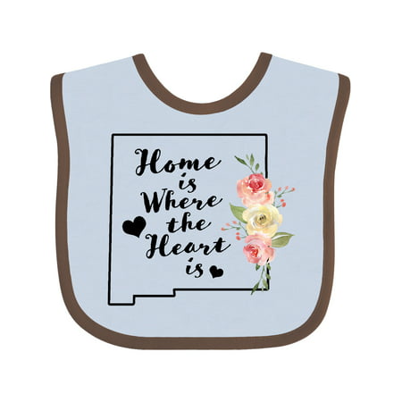 Inktastic New Mexico Home is Where the Heart is with Watercolor Floral Infant Bib Unisex