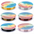 6 Rolls 6 Colors Round Copper Jewelry Wire Long-Lasting Plated Mixed ...
