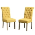 thumbnail image 4 of Solid Wood Dining Chairs, Yellow Cushion, Modern Seating, Room Essentials, 4 of 5
