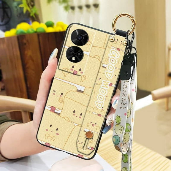 KBS-Phone Case For TCL 50 5G, Kickstand Protective Cartoon Shockproof Fashion Design Cute Ring Lanyard Waterproof Phone Holder Soft case Wrist Strap Dirt-resistant Wristband Durable