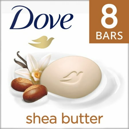 Dove Moisturizing 8 Count Beauty Bar Soap Shea Butter Moisturizing for Gentle Soft Skin Care 8 ct / 3.75 oz