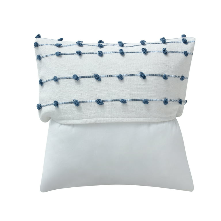Mainstays Woven Stripe Decorative Pillow, 18x18, Navy 