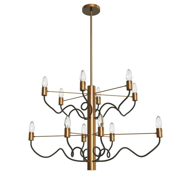 Dainolite ABA-3212C-VB-MB Vintage Bronze/Matte Black Chandelier