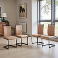 thumbnail image 2 of Tcbosik Dining Chairs Set of 4, Mid Century Modern Dining Room Chair with Metal Legs, Upholstered Kitchen Chair for Home Office Restaurant, Brown, 2 of 9