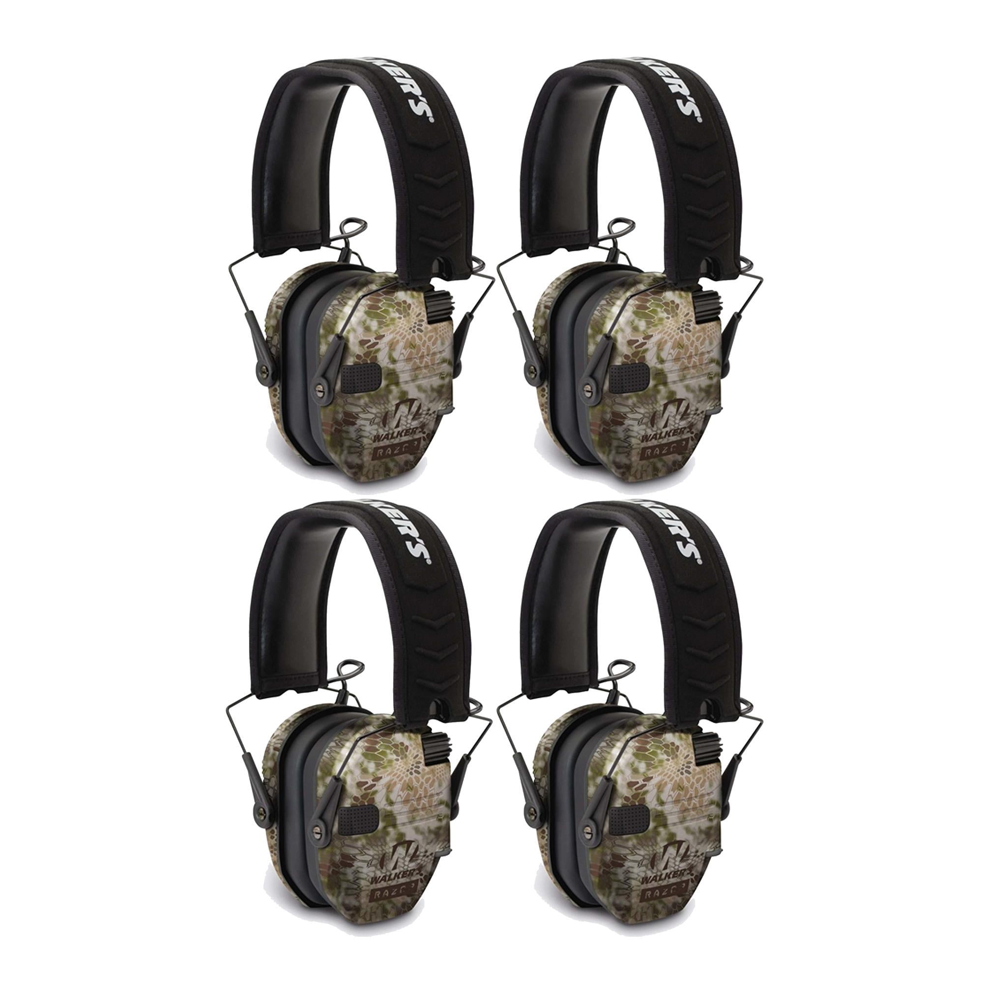 Walker's Razor Slim Electronic Shooting Muffs 4Pack, Kryptek Camo
