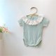 thumbnail image 3 of Gibobby Pañalero de algodón de manga corta de algodón con cuello de encaje para niños recién nacidos, niñas y niños, ropa(Azul claro, 18-24 Meses), 3 of 4