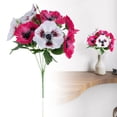 thumbnail image 2 of Artificial Pansy Flower Stems, Realistic Multicolor Fake Blooms with Green Leaves, Long Stem, Low Maintenance for Vase Arrangement, Home Decor, Wedding Party Floral Centerpieces, Indoor Use, 2 of 7