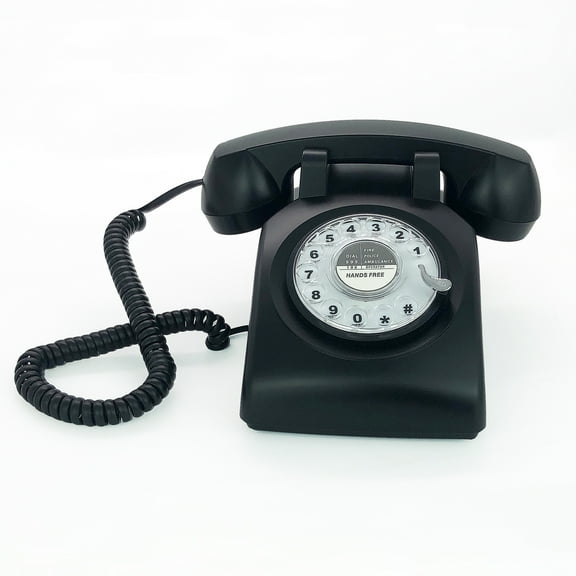 Retro Single Line Corded Desk Telephone Classic Vintage Rotary Dial Hands Free Landline Phone for Home/Office/Hotel, Antique Phones for Seniors Gift