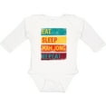 thumbnail image 3 of Inktastic Eat Sleep Mah Jong Repeat Boys or Girls Long Sleeve Baby Bodysuit, 3 of 5