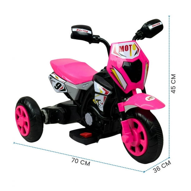 Moto Montable para Ninos Electrica The Baby Shop con luz y sonido 6v Rosa Walmart en linea