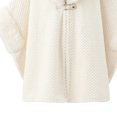 thumbnail image 5 of Samdudou Fall Coats for Women Elegant Cloak Waffle Textured Knit Cape Faux Fur Trimmed Neckline Front Clasp Closure Outerwear for Evening Events Sophisticated Wardrobe, 5 of 5