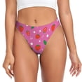 thumbnail image 1 of Fotbe Strawberry Floral Tanga Sin Costuras para Mujer con Estampado – Panties Invisibles, Transpirables y Cómodos para Uso Diario-X-Small, 1 of 6