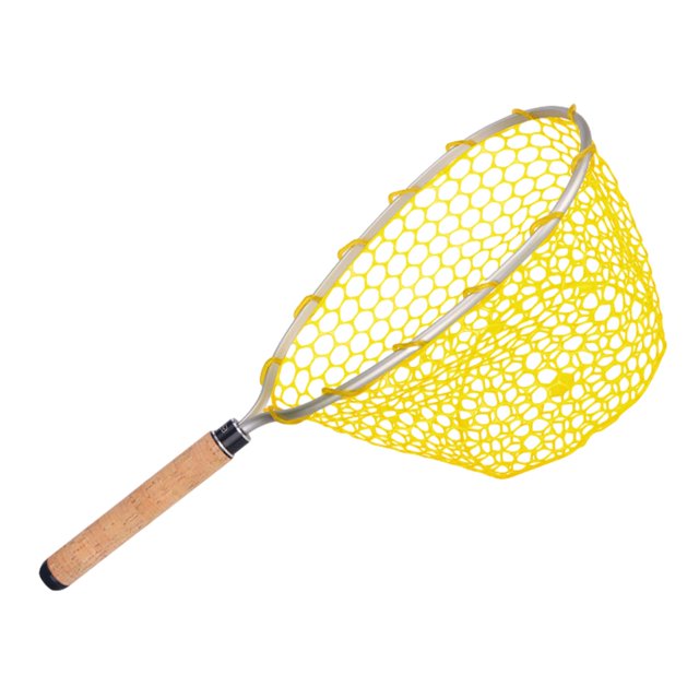 Maoww Filet de Pêche Adulte avec Poignée Filet de Pêche pour Bar Truite Saumon Poignée en Bois 52x17cm
