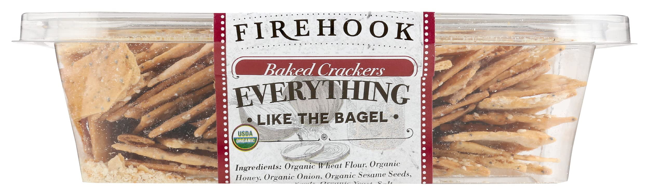 Firehook Organic Everything Baked Crackers, Kosher, 8 Ounces (Pack Of 12)