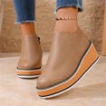 thumbnail image 5 of Willtoo Boots for Women Side‑Zipper Wedge Ankle Boots Thick Platform Elevated Booties Warm Winter Casual Outdoor Daily Shoes, 5 of 6