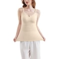 thumbnail image 4 of Maternity Tank Top Women's Sleeveless Nursing T-Shirts with Bra Pad Round Neck Pregnancy Lace Breastfeeding Cami Basic Summer Vests Beige XXL, 4 of 9