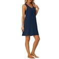 thumbnail image 4 of INSPIRE CHIC Women's Sleeveless Pajamas Tank Dress with Pockets V Neck Sleepwear Lounge Nightgowns XL Dark Blue, 4 of 6
