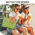 thumbnail image 5 of Large Capacity Tote Bag,Yellow Lemon Fruit Dots Green Pattern Handbag Fashion Luxury Tote Bag,15.7"x13"x 5.1" Inches,Laptop Compatible, 5 of 6