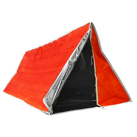 ET3683 Emergency Outdoor Tube Tent with Steel Tent Pegs, Non-woven material with aluminum-coated interior that insulates body heat for extra warmth By
