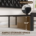 thumbnail image 6 of Bolvdo Upholstered Bed Frame with Headboard, Full, Metal Support, No Box Spring Needed, Black, 6 of 7