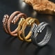 thumbnail image 2 of Anillo abierto trenzado vintage TUNC joyería de acero inoxidable ajustable, 2 of 5