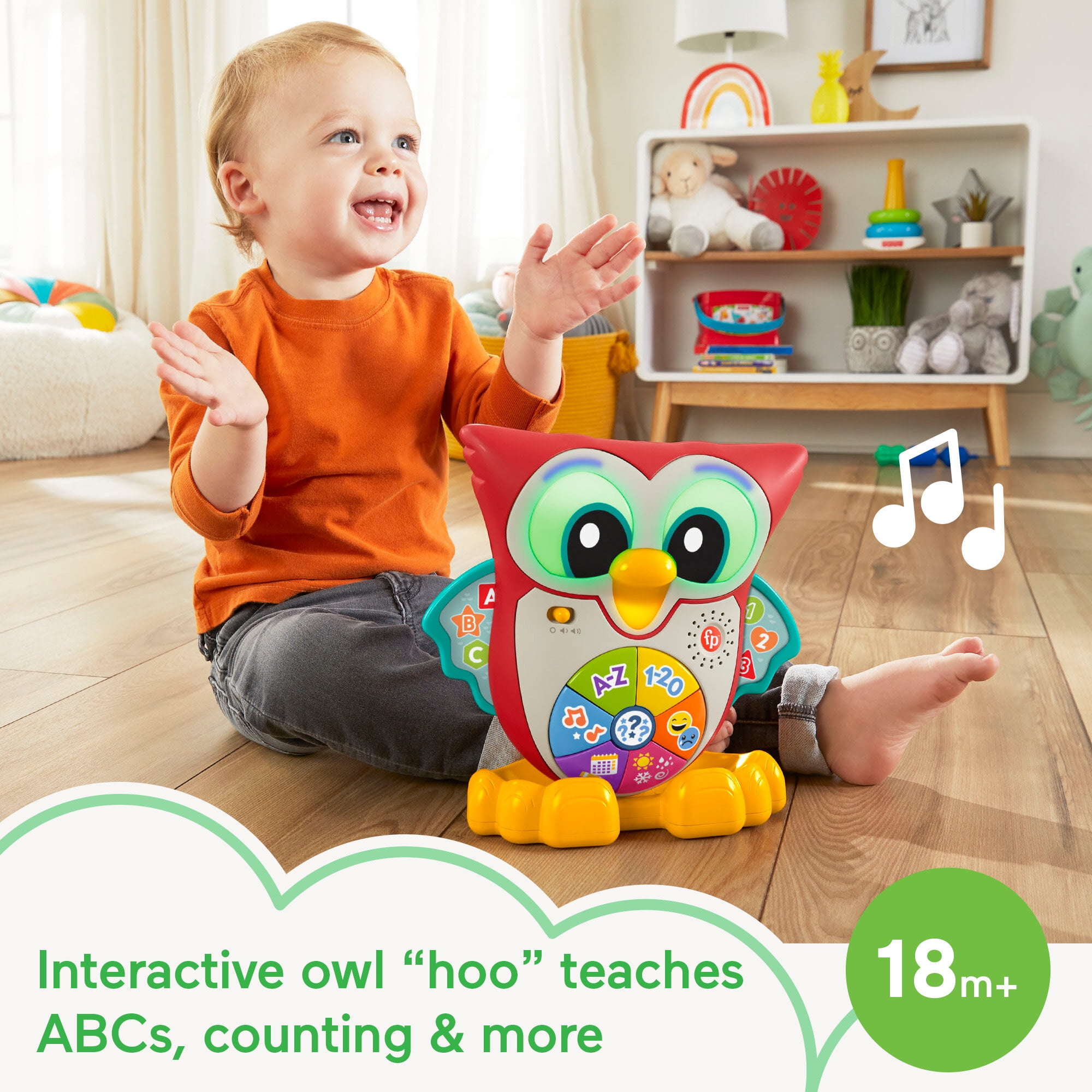 Fisher-Price Linkimals Light-Up & Learn Owl Interactive Musical Learning Toy for Toddlers