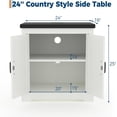 thumbnail image 2 of Table d'Appoint Style Ferme avec Station de Recharge – Table de Nuit Rustique avec 2 Prises et 2 Ports USB, Armoire de Rangement à Tablettes Ajustables, Table d'Appoint pour Salon/chambre, 2 of 7