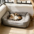 thumbnail image 2 of Cat Bed with Fluffy Plush, Double-Layered Soft & Removable Washable, Suitable for Small Dogs, 19.7x15.7in by MPOISVA, 2 of 7