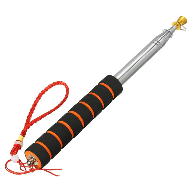 Unique Bargains Telescopic Handheld Flagpoles 2.5M Pole 11 Sections Orange