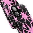 thumbnail image 2 of Edgy Pink Starburst Phone Case, Abstract Retro Star Pattern on Black Background, Durable Protective Cover for iPhone 16 15 14 13 12 11 Pro Max Mini, 2 of 6