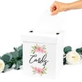 thumbnail image 4 of Koyal Wholesale Sturdy White Wedding Day Card Box Pink Watercolor Floral Wreath Wedding Gift Boxes for Cards, 4 of 5