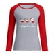 thumbnail image 4 of Pntutb Mujer Primavera Patchwork Navidad Impreso Manga Larga Cuello Redondo Casual Tee tops Pntutb Pntutb-7349, 4 of 6