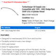 thumbnail image 2 of Turbocharger Oil Supply Line - Compatible with 1999 - 2002 Dodge Ram 3500 5.9L 6-Cylinder Diesel 2000 2001, 2 of 2