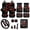 Eagle American Flag Rose, variant on Jeiento Fire Wolf Car Seat Cover Full Set, Front and Back Seat, Floor Mat, Steering Wheel, Armrest, Seatbelt Strap, Decorative Auto Interior Accessories, 17 Pack, Blue Red