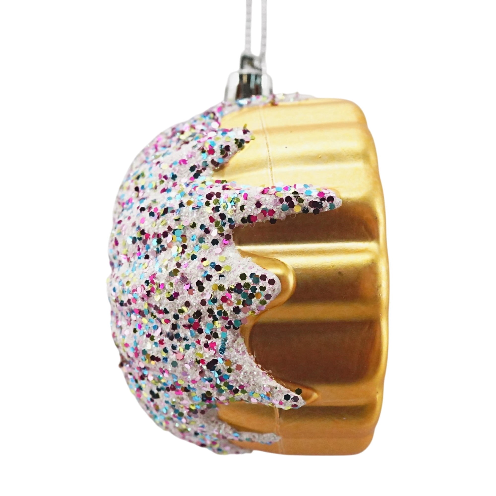 Brown Glitter Pudding Christmas Ornament, 3.5", by Holiday Time