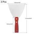 thumbnail image 2 of Uxcell 5" Stainless Steel Putty Knife Wooden Handle for Drywall Pack of 3, 2 of 7