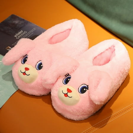 

CoCopeanut Funny Shaking Home Slipper for Family Winter Fuzzy Warm Ladies Fluffy Shoes Slides Cute Cuddle Shocking Ear Female Slippers